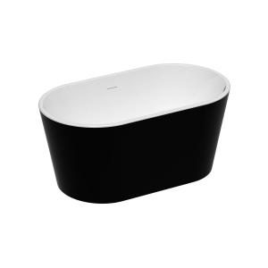 Bañera exenta ovalada - 180L - 130 x 71 x 58 cm - Negra - A…