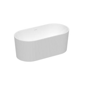 Bañera exenta acrílica estriada - Blanco brillante - 220L -…