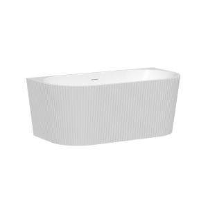Bañera semi-exenta estriada de acrílico - Blanco brillante…