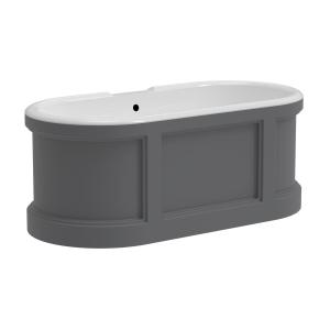 Bañera exenta estilo rústico chic - Gris mate - 161L - 152…