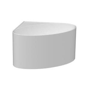 Bañera de esquina ovalada de acrílico - Blanco mate - 176L…