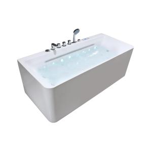 Bañera de hidromasaje semi-exenta blanco - 1 plaza - 470 L…