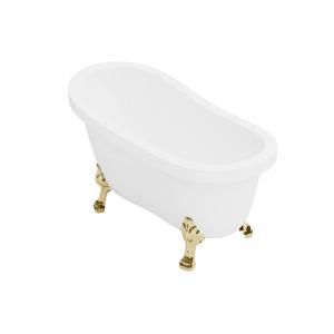 Bañera retro exenta con patas de león doradas - 200 L - 145…