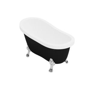 Bañera exenta retro con patas de león plateadas - 171 L - 1…