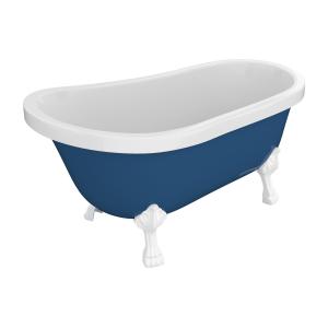 Bañera exenta retro con patas de león blancas - 200 L - 145…