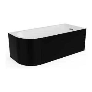 Bañera de esquina - 201L - 150 x 75 x 58 cm - Negro brillan…
