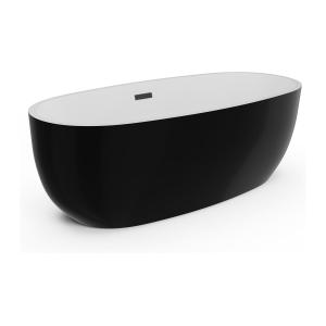 Bañera independiente - 238L - 170 x 80 x 58 cm - Negra - Ac…