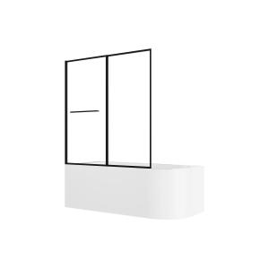Bañera ducha blanca con mampara corredera - 240 L - Ángulo…