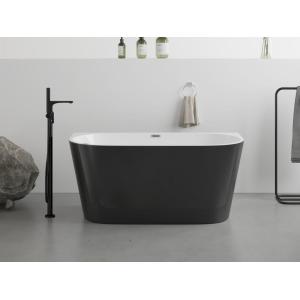 Bañera semi exenta - 200L - 1495 x 75 x 58 cm - Negro brill…