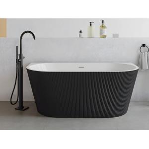 Bañera semi exenta rayada - 206 L - 149 x 75 x 58 cm - Negr…