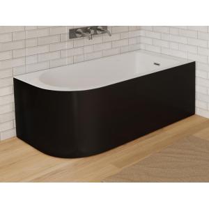 Bañera de esquina - 240L - 170 x 75 x 58 cm - Negro brillan…