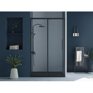 Puerta de ducha corredera negro mate estilo industrial - 12…