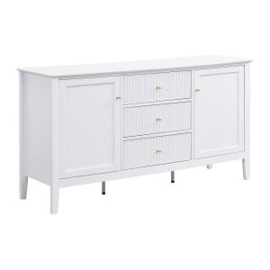Aparador con 2 puertas y 3 cajones de MDF - Blanco - NARIVA