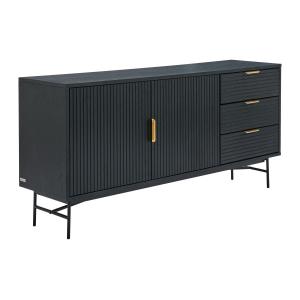 Aparador con 2 puertas y 3 cajones chapado en roble y metal…