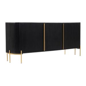 Aparador con 3 puertas de madera de mango y metal - Negro y…