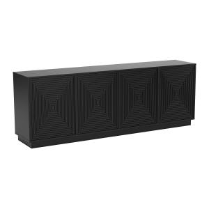 Aparador con 4 puertas de MDF - Negro - MEZULIA