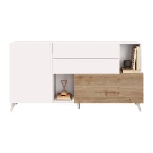 Aparador con 2 puertas 2 cajones y 2 estantes - Natural y b…