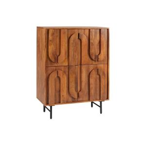 Aparador alto con 4 puertas de madera de mango y metal negr…