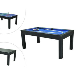 Mesa transformable negra - Billar y ping pong - Ancho 182 x…