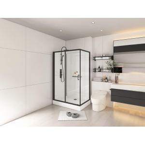 Cabina de ducha rectangular - Instalación reversible - Negr…