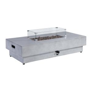 Mesa brasero rectangular de gas de MGO efecto hormigón - Ho…