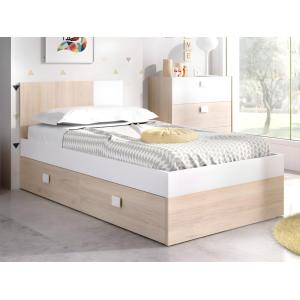 Cama nido 90 x 190 cm - Color: natural y blanco - SONIA