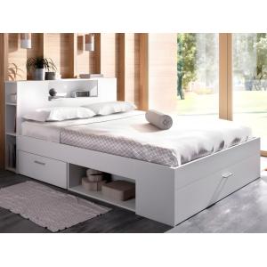 Cama con cabecero con compartimentos y cajones - 160 x 200…