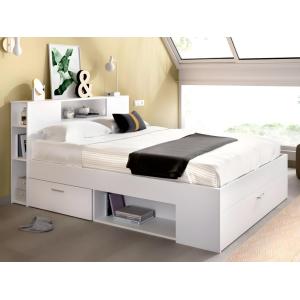 Cama con cabecero con compartimentos y cajones - 140 x 190…