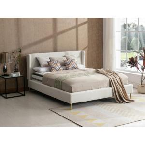 Cama 140 x 190 cm - Tela efecto rizado - Crudo - UPILIA