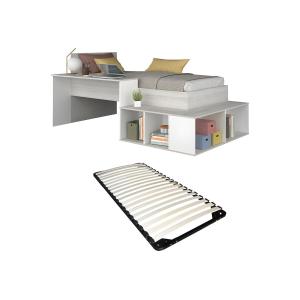 Cama combinada 90 x 200 cm con almacenamiento y escritorio…