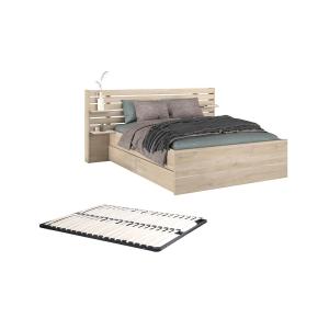 Cama 140 x 190 cm con compartimentos - Color: natural   Som…