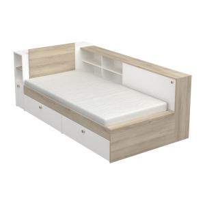 Cama modular 90 x 190/200 cm con almacenamiento - Blanco y…