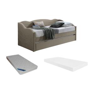 Sofá cama nido 2 x 90 x 190 - Terciopelo - Beige   colchón…