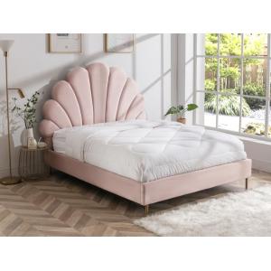 Cama con forma de concha 140 x 190 cm - Terciopelo - Rosa -…