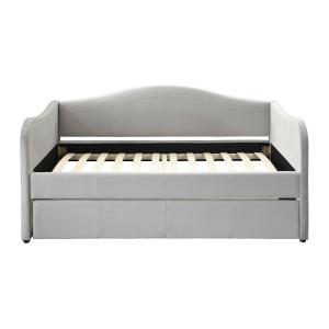 Cama nido 2 plazas de 90 x 190 cm - Terciopelo - Gris claro…