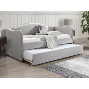 Cama nido 2 plazas de 90 x 190 cm - Terciopelo - Gris claro…