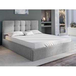 Cama arcón 140 x 190 cm - Tela - Gris - ELIAVA de Pascal Mo…