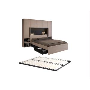 Cama con compartimentos 160 x 200 cm - Con LEDs - Color: na…