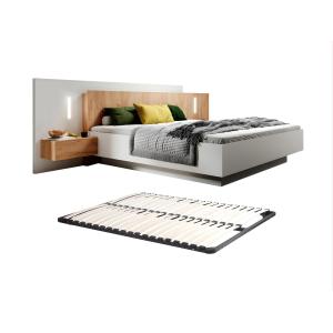 Cama con mesas de noche 160 x 200 cm - 2 cajones - Con LEDs…