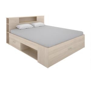 Cama con cabecero con compartimentos y cajones - 140 x 190…