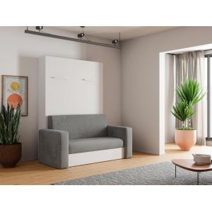 Cama abatible 140 x 200 cm - Apertura vertical manual - Bla…