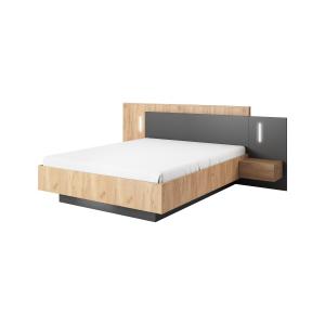 Cama con mesas de noche 160 x 200 cm - 2 cajones - Con LEDs…