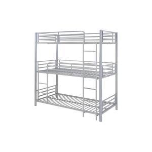 Cama litera ELOUAN - 3x90x190 cm - Gris