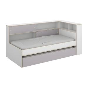 Cama nido con compartimentos - 90 x 190 cm - Blanco y gris…