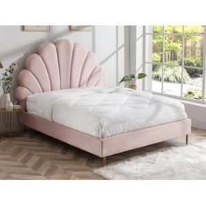 Cama 160 x 200 cm - Terciopelo - Rosa - LIVAYA