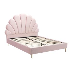 Cama 160 x 200 cm - Terciopelo - Rosa - LIVAYA