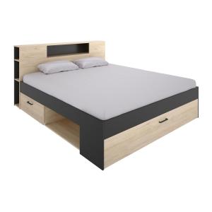 Cama con cabecero con compartimentos y cajones - 180 x 200…