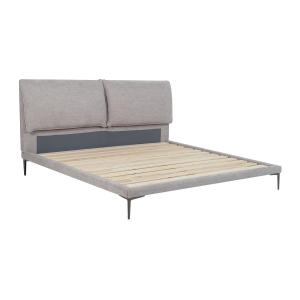 Cama 180 x 200 cm - Tela - Gris jaspeado - RIMOTA de Maison…