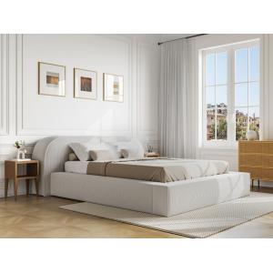 Cama baúl 160 x 200 cm - Terciopelo acanalado - Crema - Con…