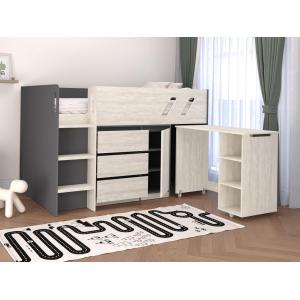 Cama compacta 90 x 190 cm con escritorio y almacenamiento -…